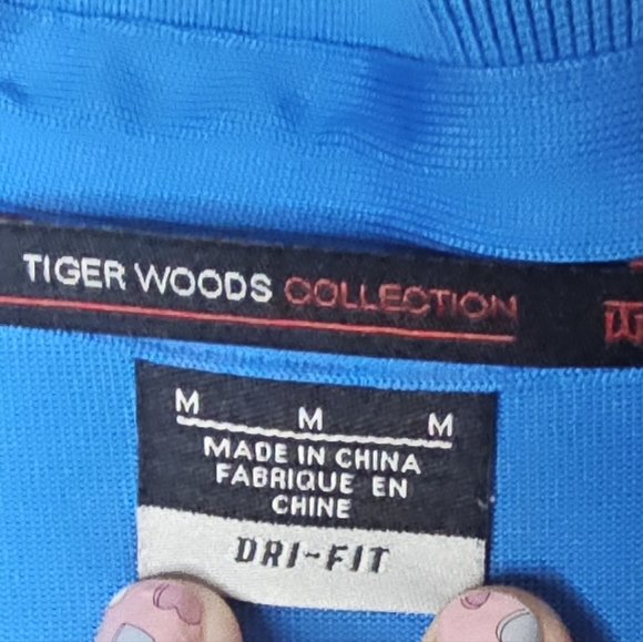 Tiger‎ Woods Collection Dri Fit Blue Mens Polo Size M Medium - Picture 3 of 10